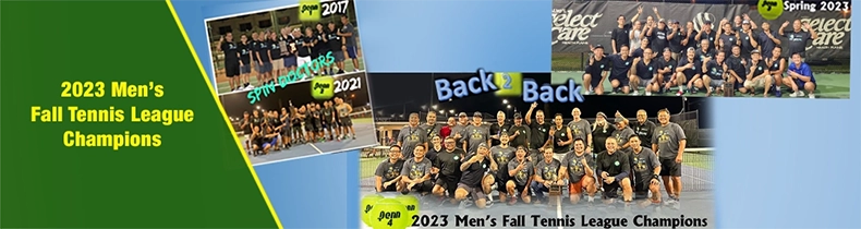 Label is 2023 Men's Fall Tennis League Champions